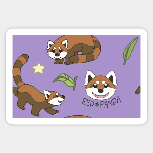 Red Panda Repeat Pattern Sticker